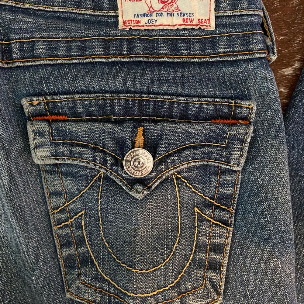 Joey TRUE RELIGION Flare Rare Jeans 29 Buddha EuC Flap pocket